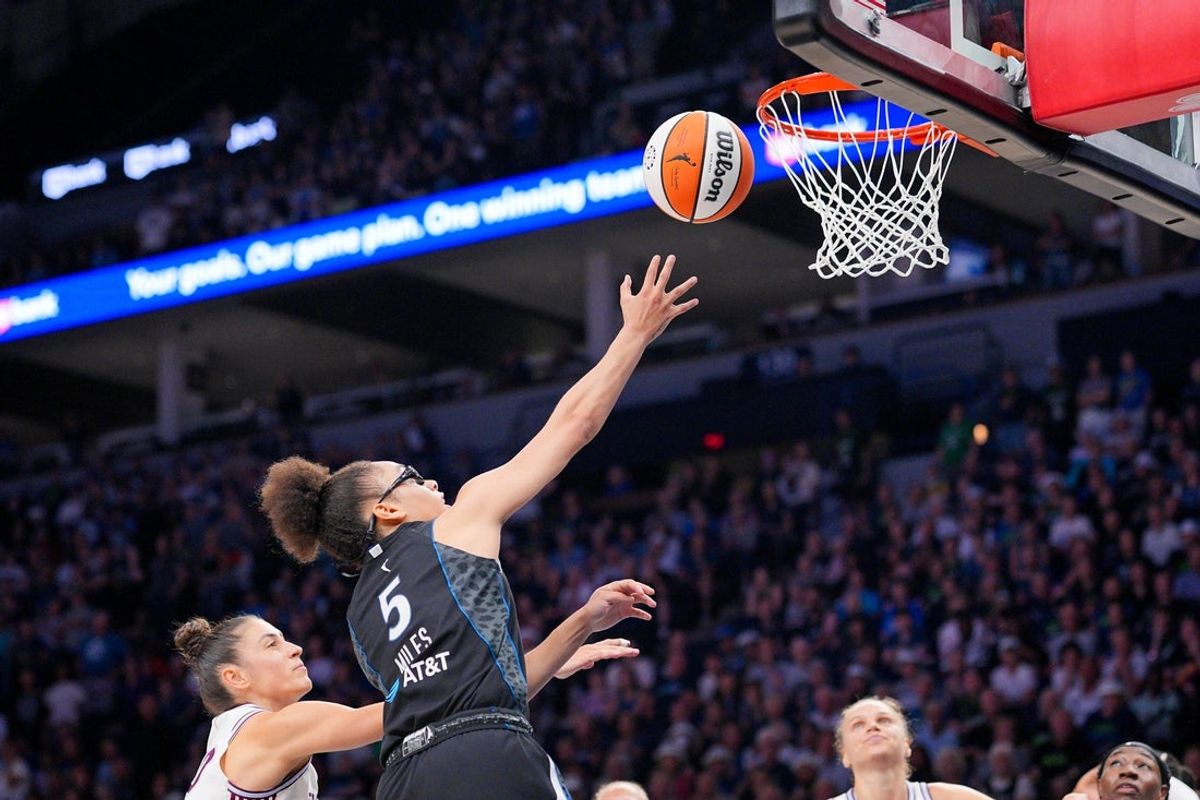 Jul 28, 2026; Minneapolis, Minnesota, USA; Minnesota Lynx guard Olivia Miles (5) shoots against the Toronto Tempo in the fourth quarter at Target Center. Mandatory Credit: Brad Rempel-Imagn Images