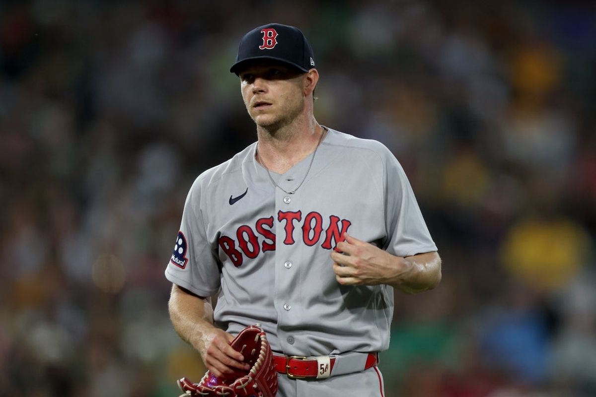 Jul 30, 2026; West Sacramento, California, USA; Boston Red Sox starting pitcher Sonny Gray (54) walks back into the dugout in a game against the Athletic after the sixth inning at Sutter Health Park. Mandatory Credit: Dennis Lee-Imagn Images