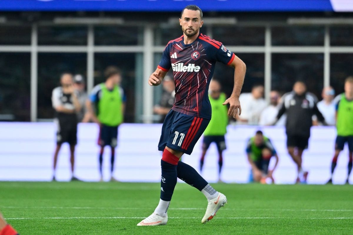 Aug 8, 2026; Foxborough, Massachusetts, USA; New England Revolution midfield Jack Harrison (11) looks on during the second half against the Houston Dynamo FC at Gillette Stadium. Mandatory Credit: Eric Canha-Imagn Images