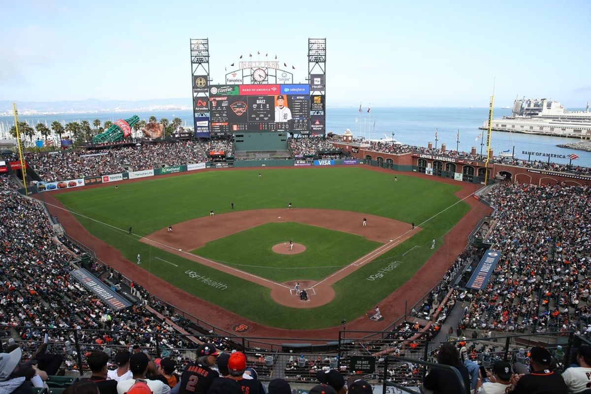 Aug 8, 2026; San Francisco, California, USA; A general view of Oracle Park during the fifth inning of a baseball game between the San Francisco Giants and the Detroit Tigers. Mandatory Credit: Scott Marshall-Imagn Images