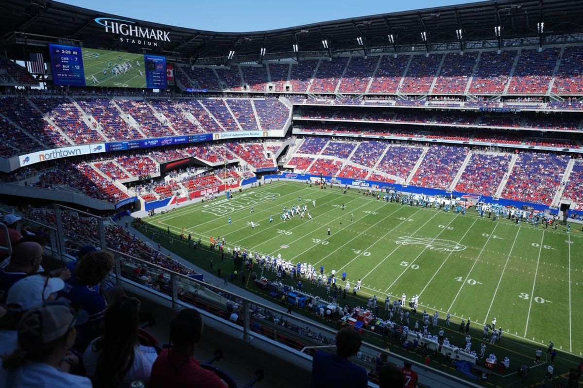 Aug 15, 2026; Orchard Park, New York, USA; A general view of the stadium during the second half between the Carolina Panthers and the Buffalo Bills at New Highmark Stadium. Mandatory Credit: Gregory Fisher-Imagn Images