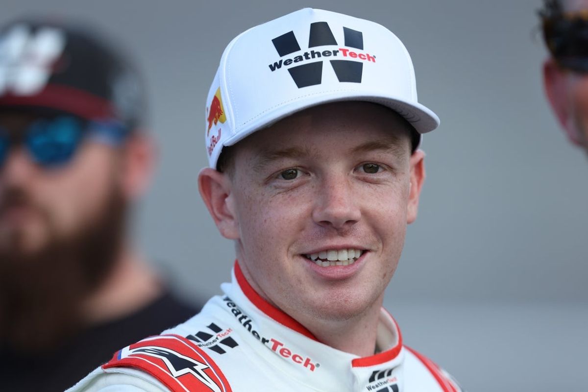 Aug 15, 2026; Richmond, Virginia, USA; Trackhouse Racing driver Connor Zilisch (88) before the Cook Out 400 at Richmond Raceway. Mandatory Credit: Greg Atkins-Imagn Images