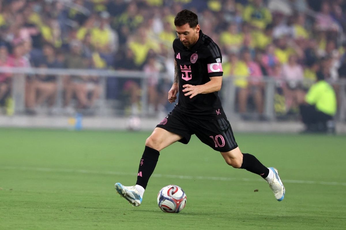 Aug 15, 2026; Nashville, Tennessee, USA; Inter Miami CF forward  Lionel Messi (10) attacks during the first half against Nashville SC at Geodis Park. Mandatory Credit: Alan Poizner-Imagn Images