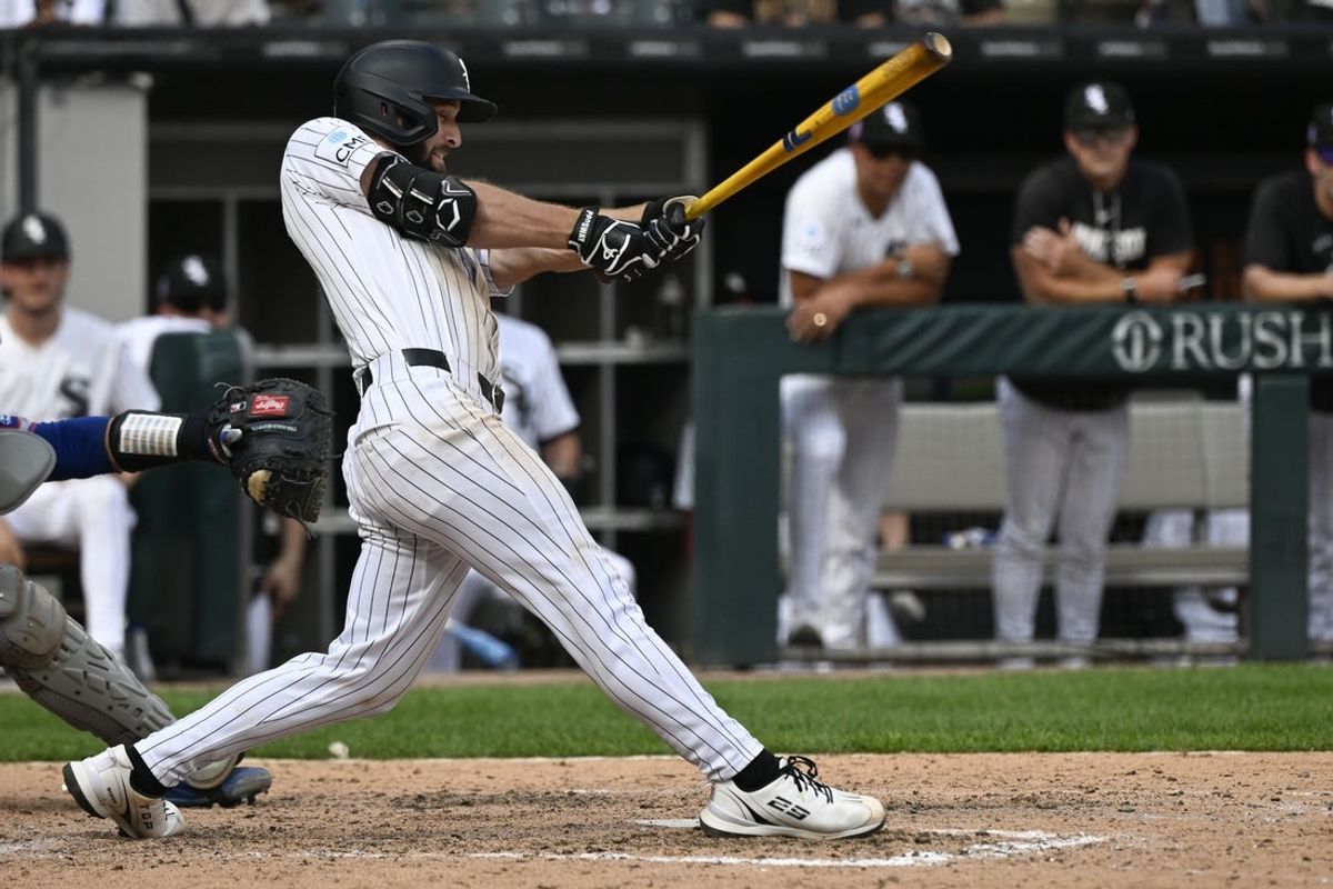 Aug 23, 2026; Chicago, Illinois, USA;  Chicago White Sox center fielder Tristan Peters (29) hits a walk-off  home run during the ninth inning against the New York Mets  at Rate Field.  Mandatory Credit: Matt Marton-Imagn Images