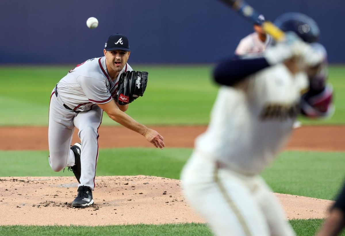 Aug 23, 2026; Williamsport, PA, USA;  Atlanta Braves starting pitcher Tyler Mahle (54) throws a pitch during the first inning of the MLB Little League Classic against the Milwaukee Brewers at Journey Bank Ballpark at Historic Bowman Field.  Mandatory Credit: Matthew O'Haren-Imagn Images