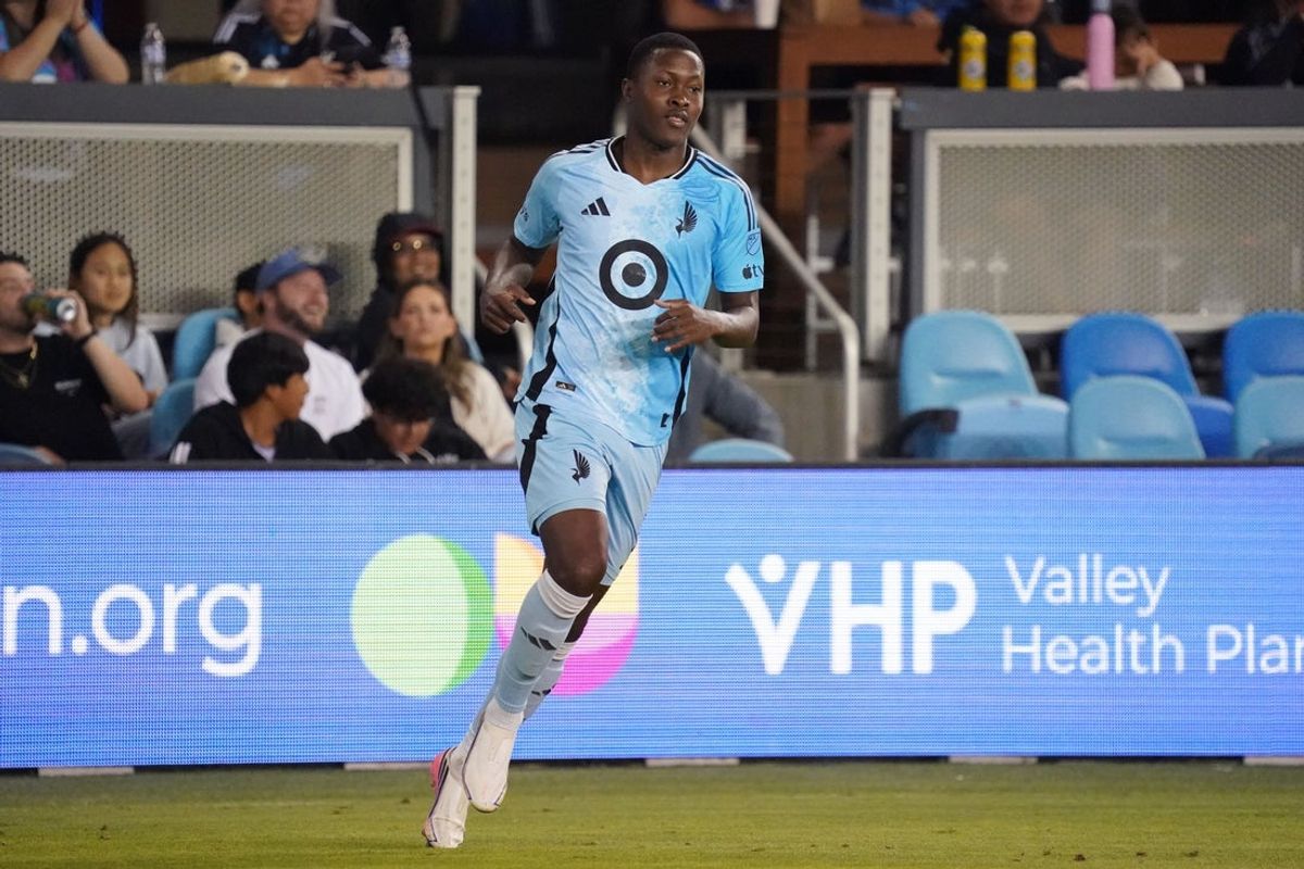 Aug 22, 2026; San Jose, California, USA; Minnesota United FC forward Mauricio Gonzalez (18) pursues the ball during a game against the San Jose Earthquakes in the second half at PayPal Park. Mandatory Credit: David Gonzales-Imagn Images