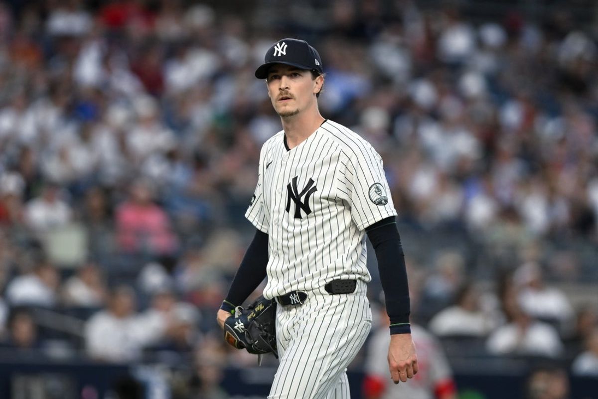 Aug 29, 2026; Bronx, New York, USA;  New York Yankees pitcher Max Fried (54) walks to the dugout after pitching the first inning against the Boston Red Sox at Yankee Stadium.  Mandatory Credit: John Jones-Imagn Images