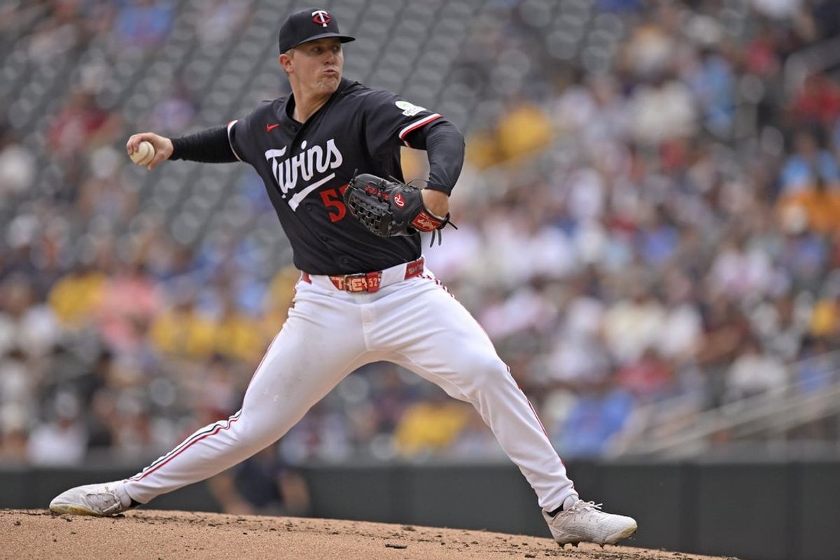 Aug 30, 2026; Minneapolis, Minnesota, USA;  Minnesota Twins starting pitcher Zebby Matthews (52) delivers a pitch against the Chicago White Sox during the second inning at Target Field.  Mandatory Credit: Nick Wosika-Imagn Images