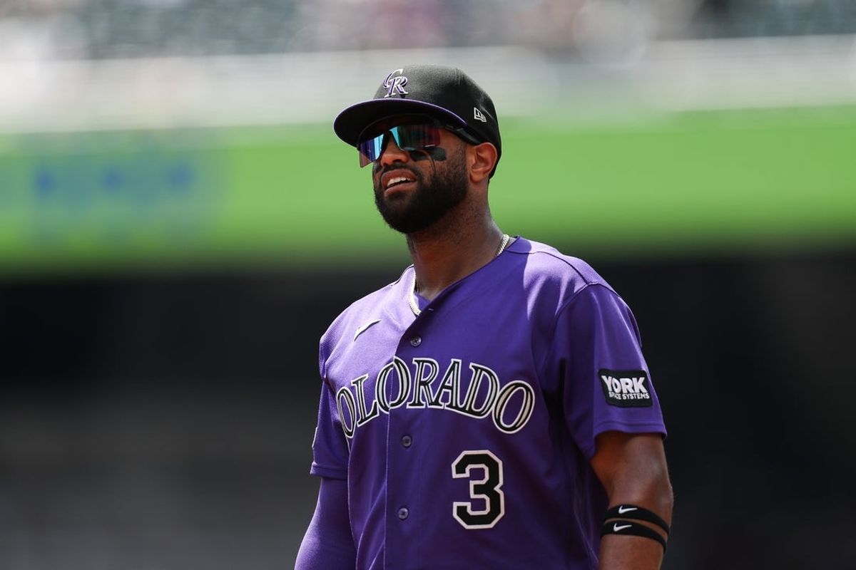 Aug 30, 2026; Cumberland, Georgia, USA;  Colorado Rockies second baseman Willi Castro (3) against the Atlanta Braves during the third inning at Truist Park.  Mandatory Credit: Mady Mertens-Imagn Images