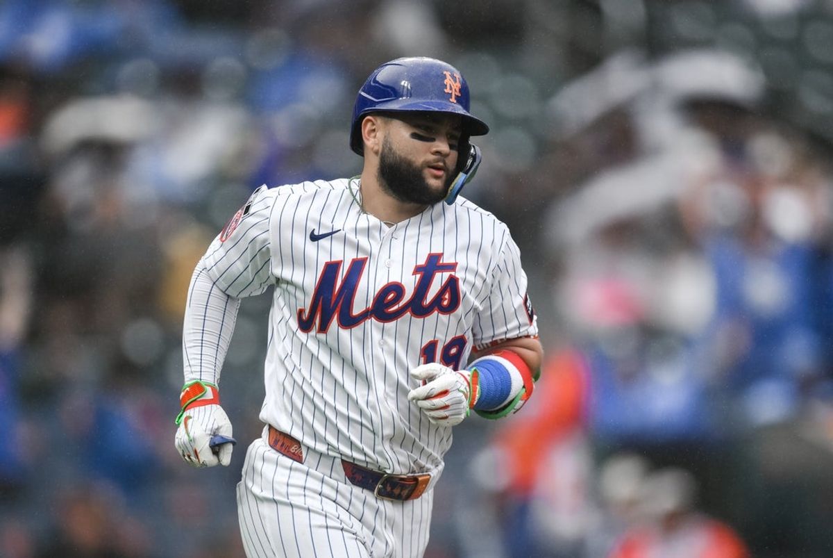 Sep 20, 2026; New York City, New York, USA;  New York Mets third baseman Bo Bichette (19) rounds the bases after hitting a solo home run against the Philadelphia Phillies during the sixth inning at Citi Field.  Mandatory Credit: John Jones-Imagn Images