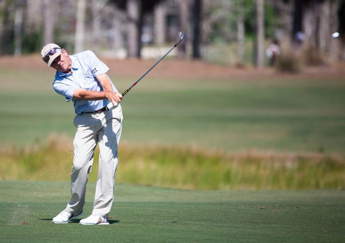 Scott Dunlap hits the ball during the Chubb Classic's final round on Sunday, Feb. 20, 2022 at the Tibur  n Golf Club in Naples, Fla.

Ndn 20220220 Chubb Classic Final Round 0219