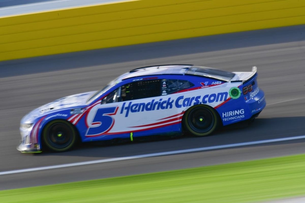 Mar 3, 2024; Las Vegas, Nevada, USA; NASCAR Cup Series driver Kyle Larson (5) during the Pennzoil 400 at Las Vegas Motor Speedway.