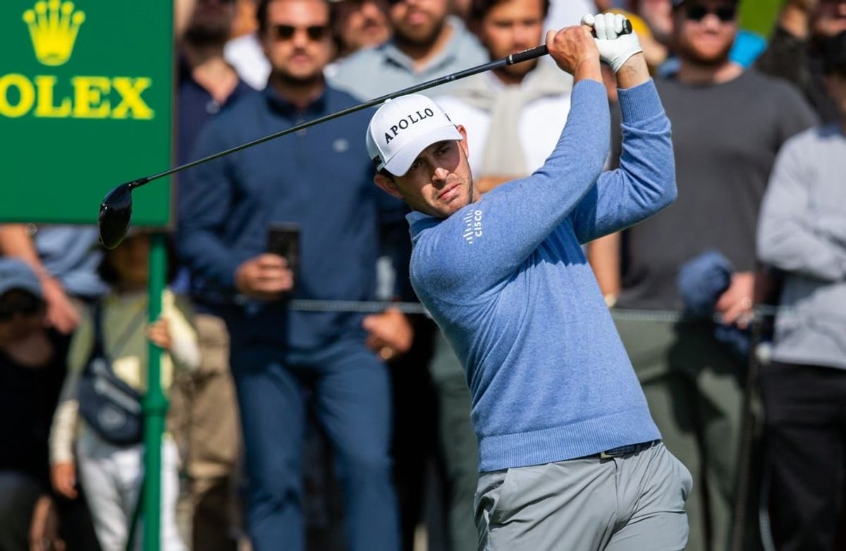 Feb 15, 2024; Pacific Palisades, California, USA; Patrick Cantlay plays on the tenth hole during the first round of The Genesis Invitational golf tournament.