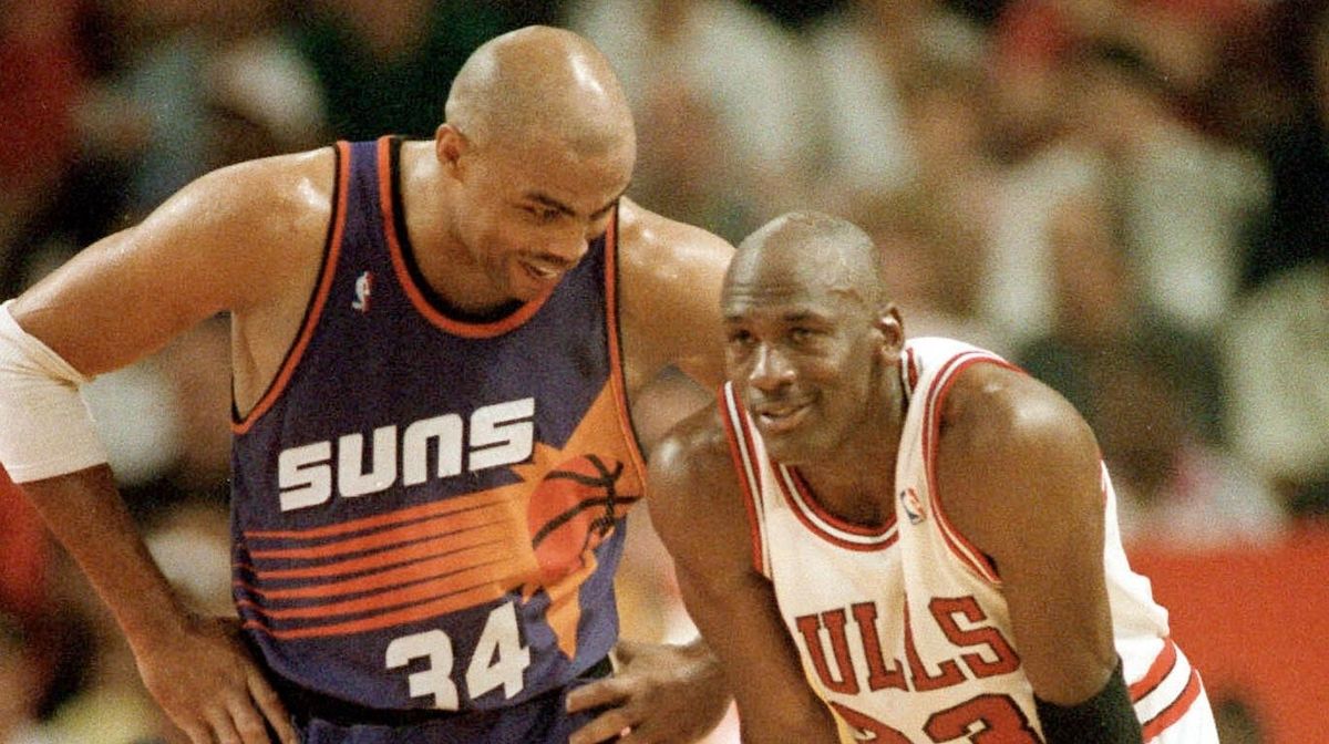 Barkley and Jordan during the 1993 NBA Finals.