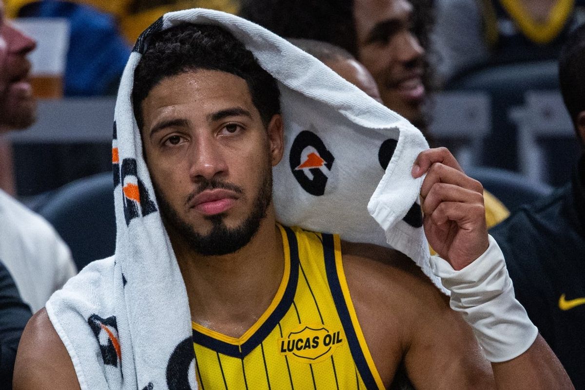 Oct 23, 2026; Indianapolis, Indiana, USA;  Indiana Pacers guard Tyrese Haliburton (0) in the second half against the Dallas Mavericks at Gainbridge Fieldhouse.  Mandatory Credit: Trevor Ruszkowski-Imagn Images
