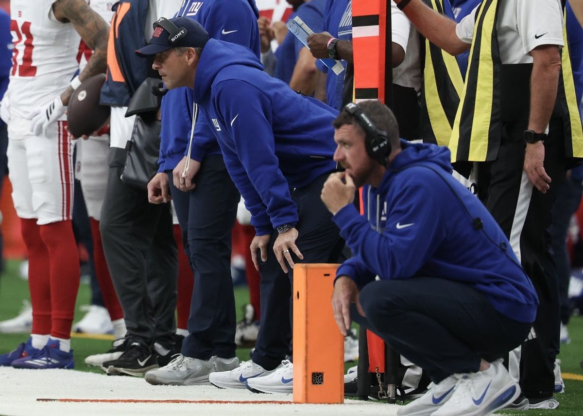 Oct 25, 2026; Houston, Texas, USA;  New York Giants head coach John Harbaugh watches the play against the Houston Texans in the fourth quarter at Reliant Stadium.  Mandatory Credit: Thomas Shea-Imagn Images