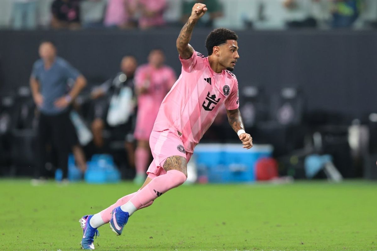 Inter Miami CF forward Riquelme Fillipi (11) celebrates after scoring against FC Cincinnati during the second half at Nu Stadium.