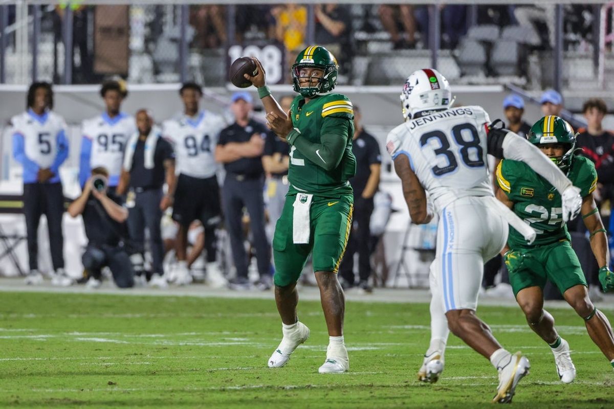 Oct 30, 2026; Orlando, Florida, USA;  Baylor Bears quarterback DJ Lagway (2) throws a pass during the first quarter against the Central Florida Knights at Acrisure Bounce House.  Mandatory Credit: Mike Watters-Imagn Images