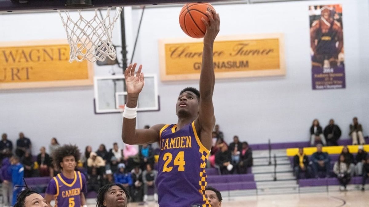 Camden's Billy Richmond shoots the ball during the boys basketball game between Camden and Rancocas Valley played at Camden High School on Thursday, December 14, 2023. Camden defeated Rancocas Valley, 60-51.