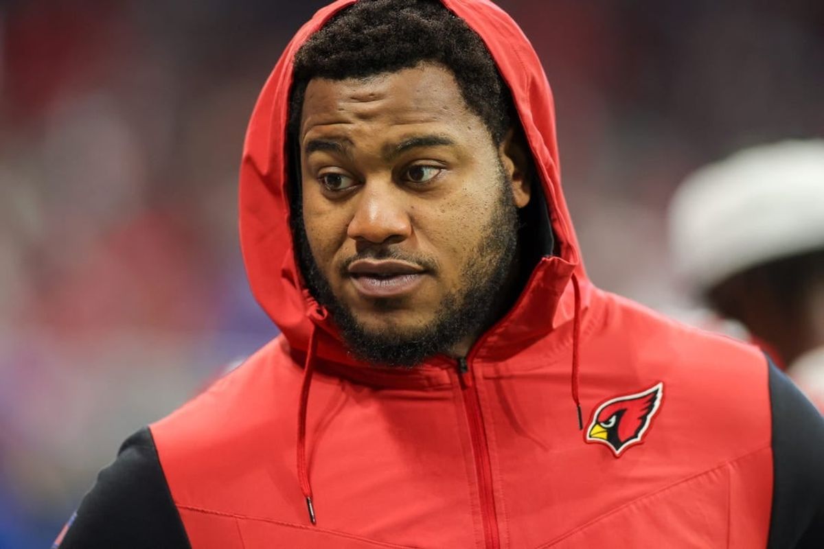 Jan 1, 2023; Atlanta, Georgia, USA; Arizona Cardinals defensive end Jonathan Ledbetter (93) on the sideline against the Atlanta Falcons in the second half at Mercedes-Benz Stadium.