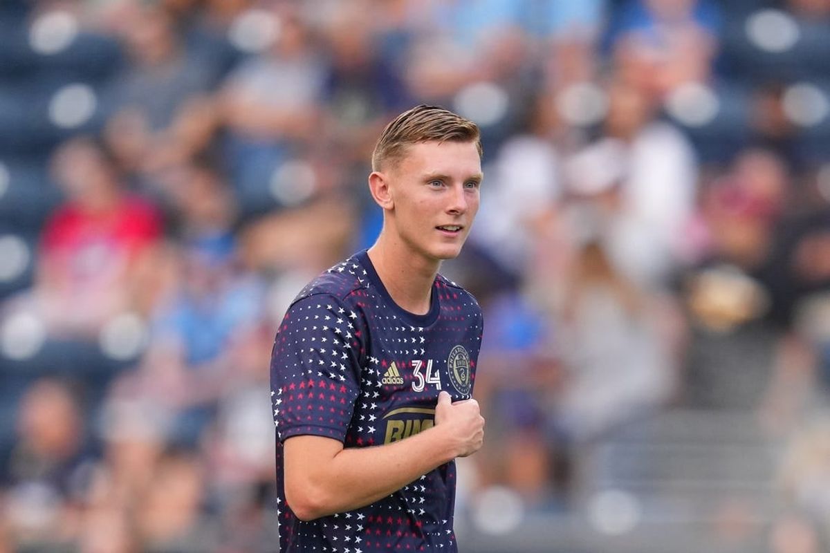 Jul 8, 2022; Chester, Pennsylvania, USA; Philadelphia Union midfielder Brandan Craig (34) looks on against D.C. United at Subaru Park.