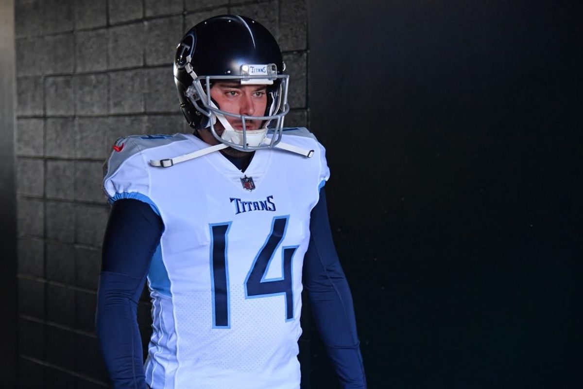 Dec 4, 2022; Philadelphia, Pennsylvania, USA; Tennessee Titans place kicker Randy Bullock (14) walks out of the tunnel against the Philadelphia Eagles at Lincoln Financial Field.