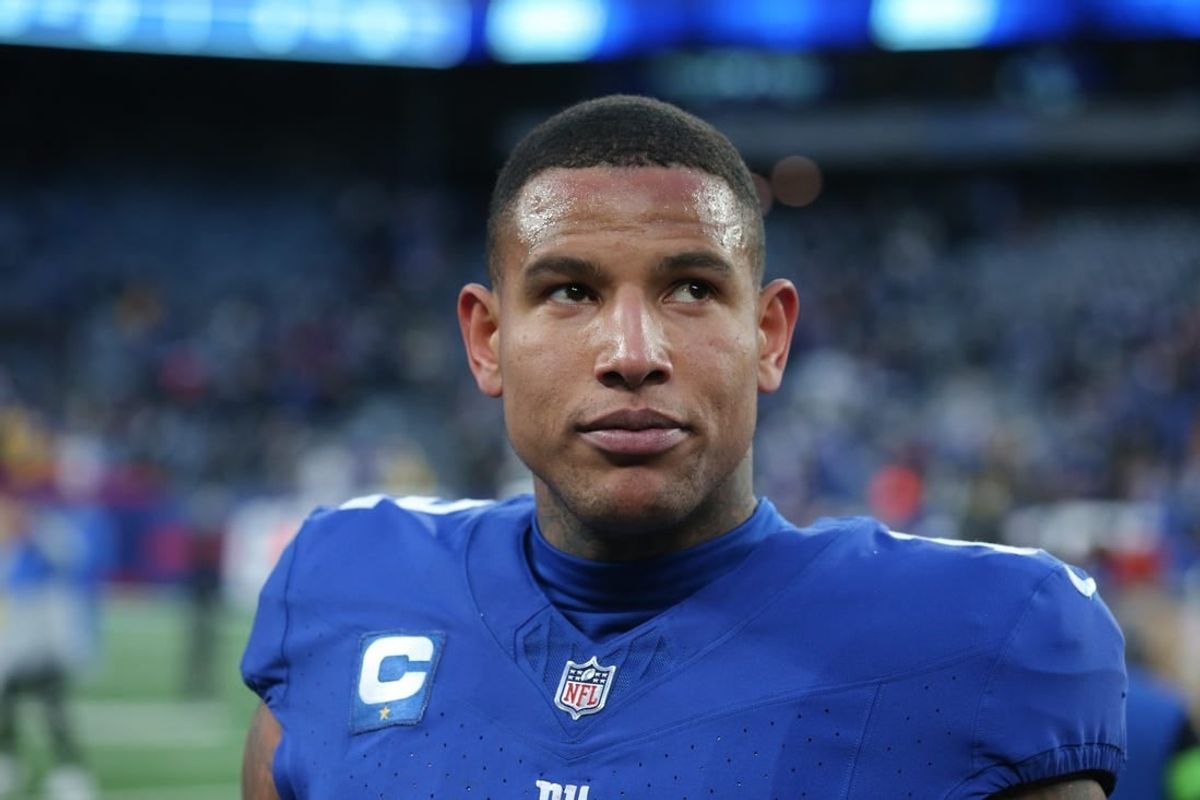 Dec 31, 2023; East Rutherford, New Jersey, USA; New York Giants tight end Darren Waller (12) after a game against the Los Angeles Rams at MetLife Stadium.