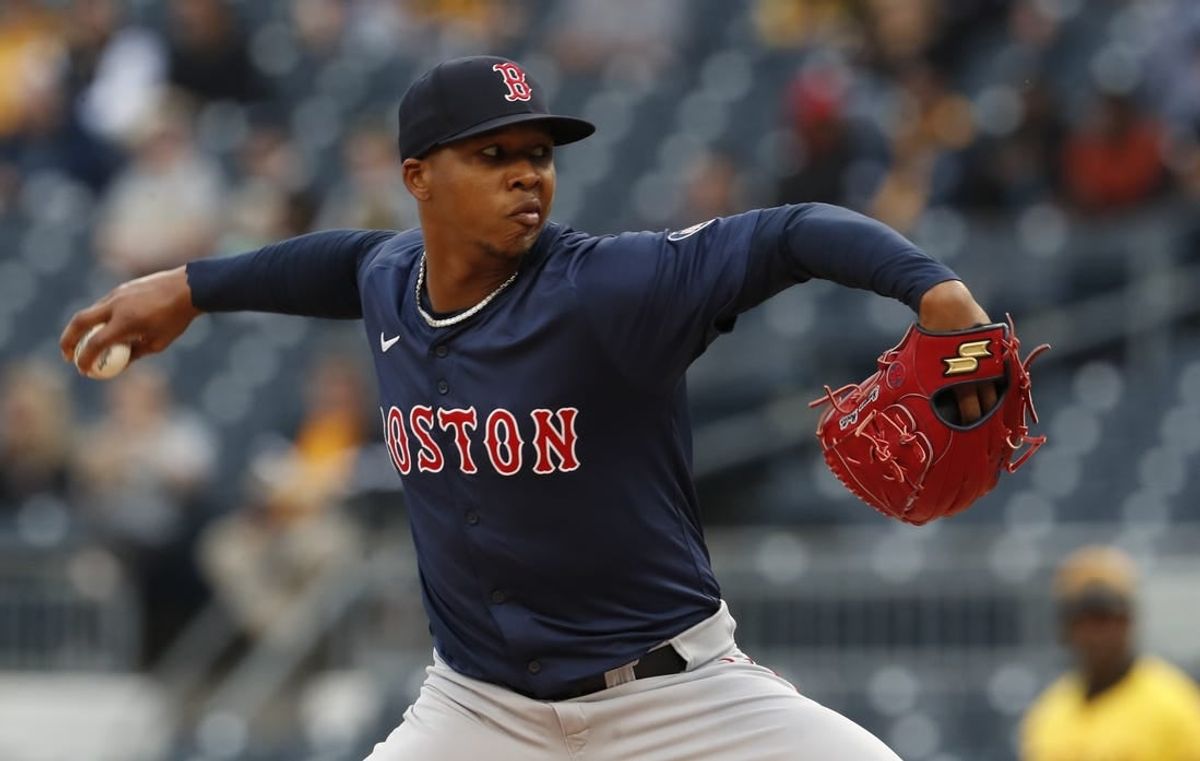 Apr 19, 2024; Pittsburgh, Pennsylvania, USA;  Boston Red Sox starting pitcher Brayan Bello (66) delivers a pitch against the Pittsburgh Pirates during the first inning at PNC Park.