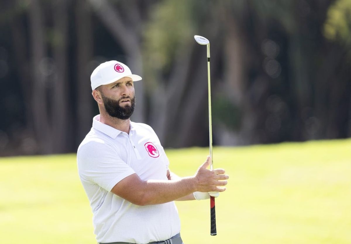Feb 4, 2024; Playa del Carmen, Quintana Roo, MEX; Jon Rahm of Team Legion XIII during the final round of the LIV Golf Mayakoba tournament at El Chamaleon Golf Course.