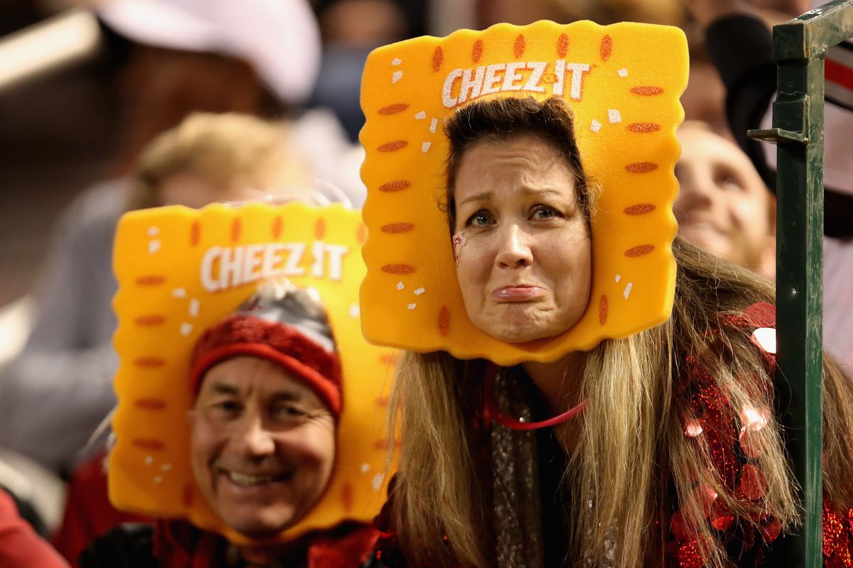 Two fans represent the perfect blend of saltiness and cheese that makes Cheez-Its™ America’s favorite cracker snack. This is not sponsored content, we just really like Cheez-Its.