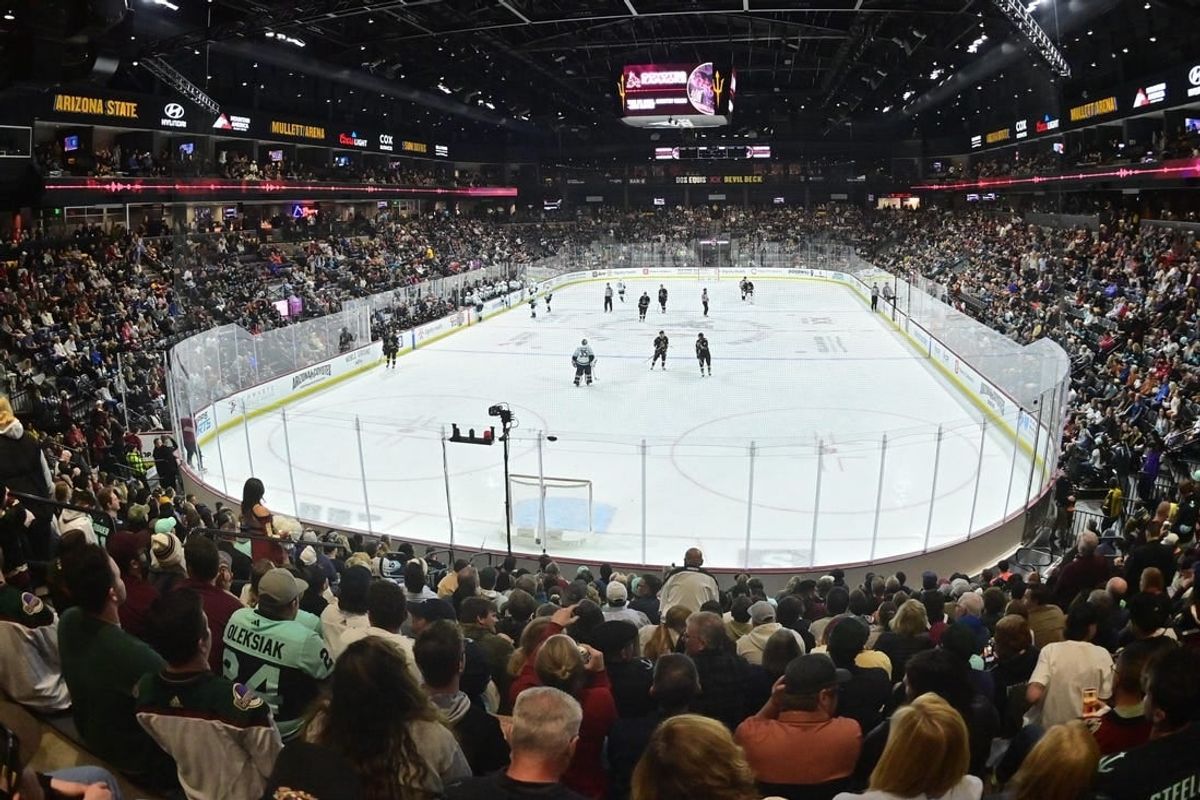 Nov 7, 2023; Tempe, Arizona, USA; General view of Mullett Arena in the second period of the game between the Arizona Coyotes and the Seattle Kraken.