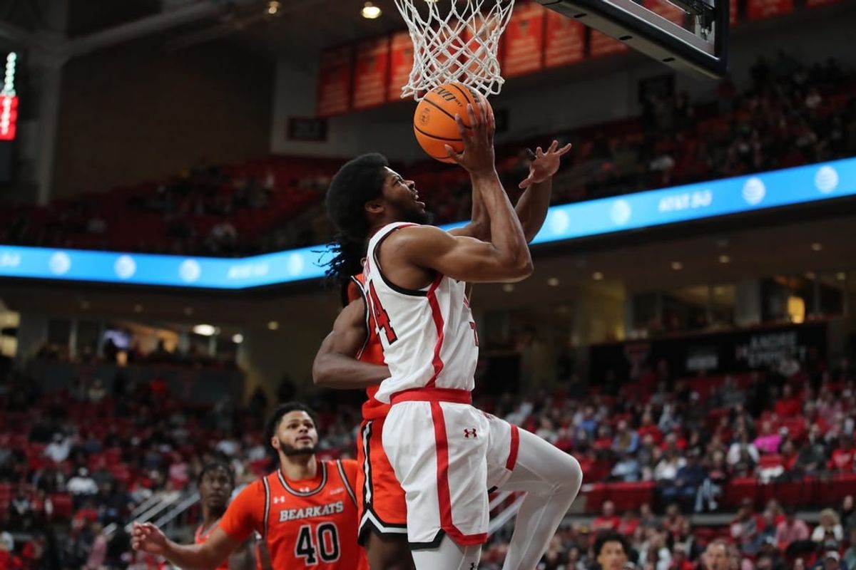 Dec 28, 2023; Lubbock, Texas, USA; Texas Tech Red Raiders guard Kerwin Walton (24) goes to the basket against the Sam Houston Bearkats in the first half at United Supermarkets Arena.