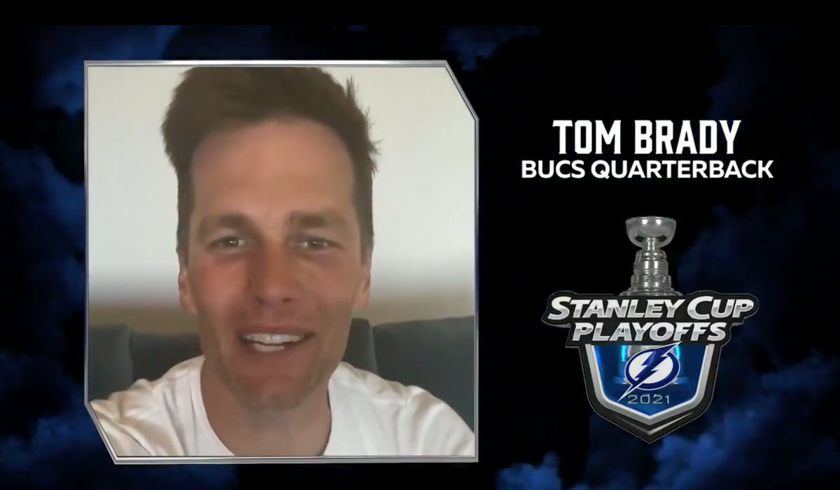 Here we have Tampa Bay Lightning super-fan Tom Brady.