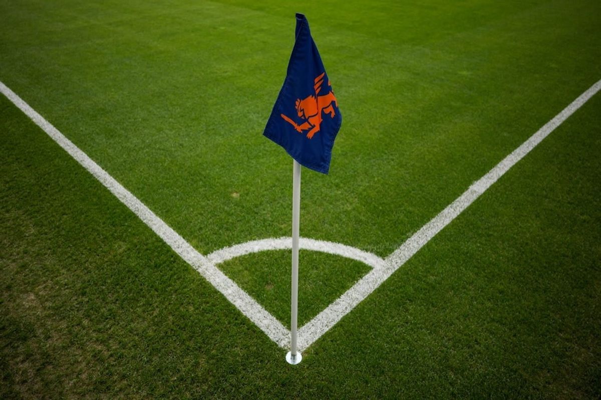 Oct 4, 2023; Cincinnati, Ohio, USA;  The Cincinnati logo is seen on a corner flag before a match between the New York Red Bulls and FC Cincinnati at TQL Stadium.