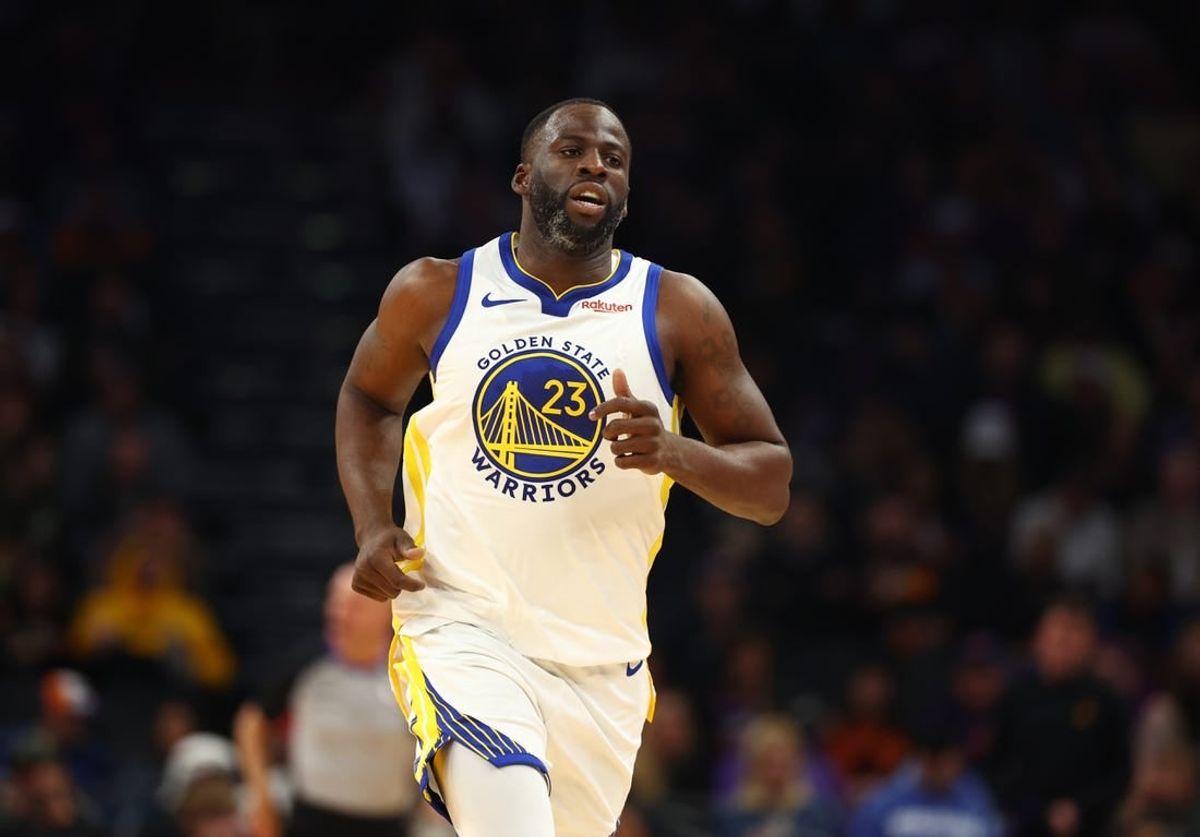Dec 12, 2023; Phoenix, Arizona, USA; Golden State Warriors forward Draymond Green (23) against the Phoenix Suns at Footprint Center.