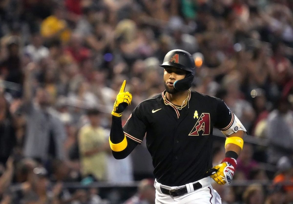 Arizona Diamondbacks Lourdes Gurriel Jr. (12) rounds the bases after his solo home run against the Baltimore Orioles at Chase Field in Phoenix on Sept. 3, 2023.