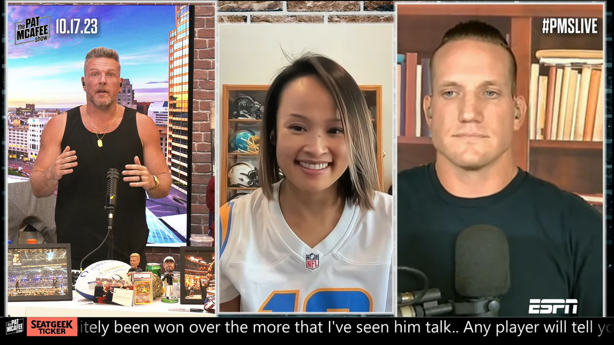 La fan viral de los Chargers, Merrianne Do, hizo una aparición en The Pat McAfee Show