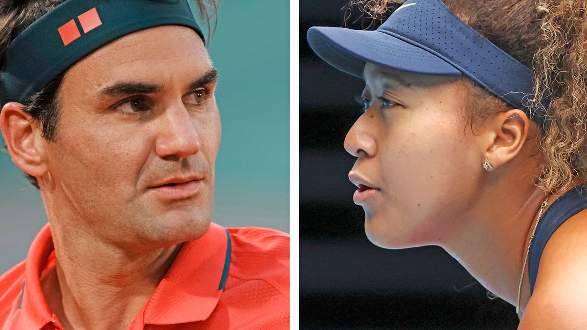 Roger Federer and Naomi Osaka