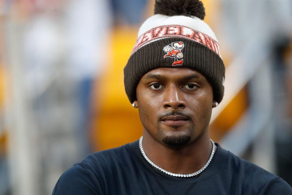 Sep 18, 2023; Pittsburgh, Pennsylvania, USA;  Cleveland Browns quarterback Deshaun Watson (4) looks on before the game against the Pittsburgh Steelers at Acrisure Stadium.