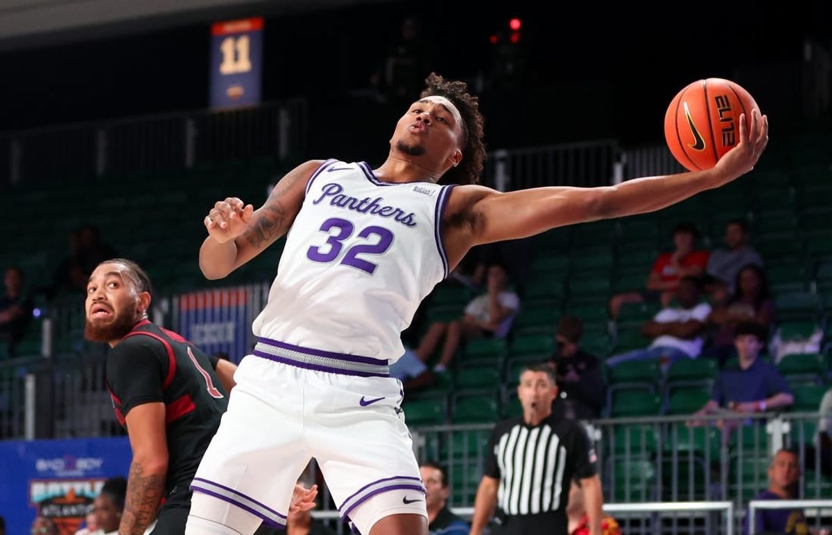 Nov 24, 2023; Paradise Island, BAHAMAS;  Northern Iowa Panthers guard Tytan Anderson (32) reaches for a ball in front of Stanford Cardinal guard Jared Bynum (1) during the first half at Imperial Arena.