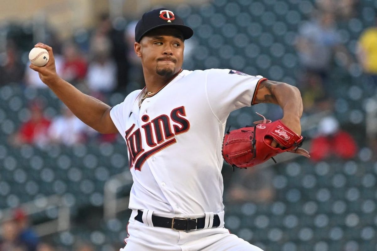 Aug 30, 2022; Minneapolis, Minnesota, USA; Minnesota Twins starting pitcher Chris Archer (17) throws a pitch against the Boston Red Sox during the first inning at Target Field.