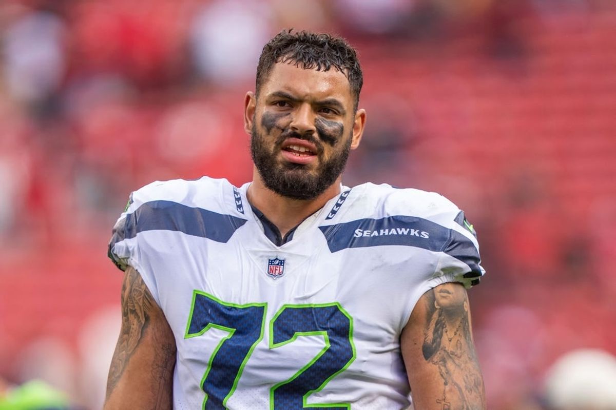 September 18, 2022; Santa Clara, California, USA; Seattle Seahawks offensive tackle Abraham Lucas (72) after the game against the San Francisco 49ers at Levi's Stadium.