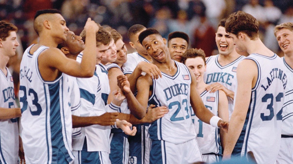 Former NCAA champions Brian Davis (No. 23) and Christian Laettner could spoil Josh Harris’ bid to buy the Commanders.
