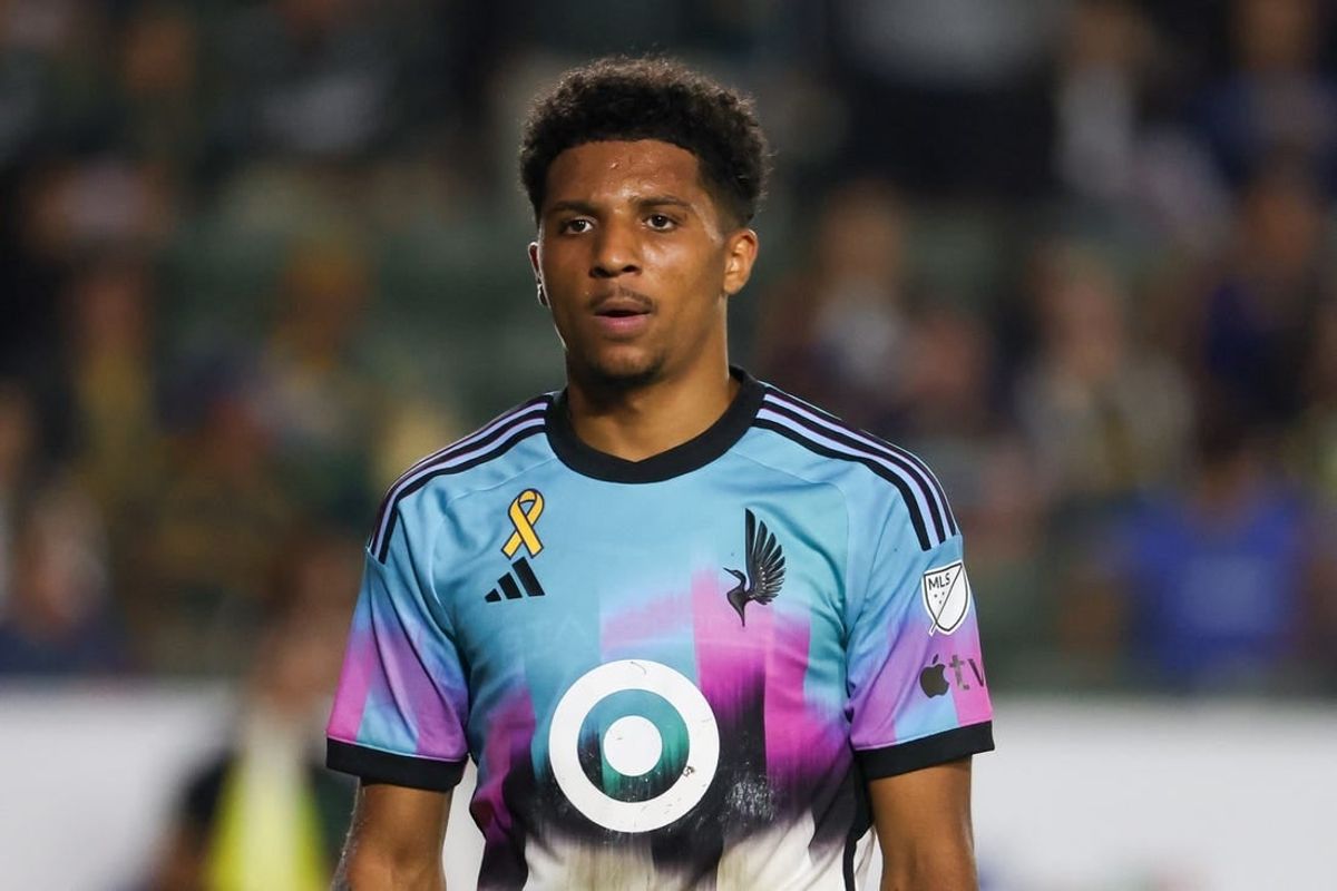 Sep 20, 2023; Carson, California, USA;  Minnesota United FC defender Ethan Bristow (5) reacts after getting a red card during the second half against Los Angeles Galaxy at Dignity Health Sports Park.