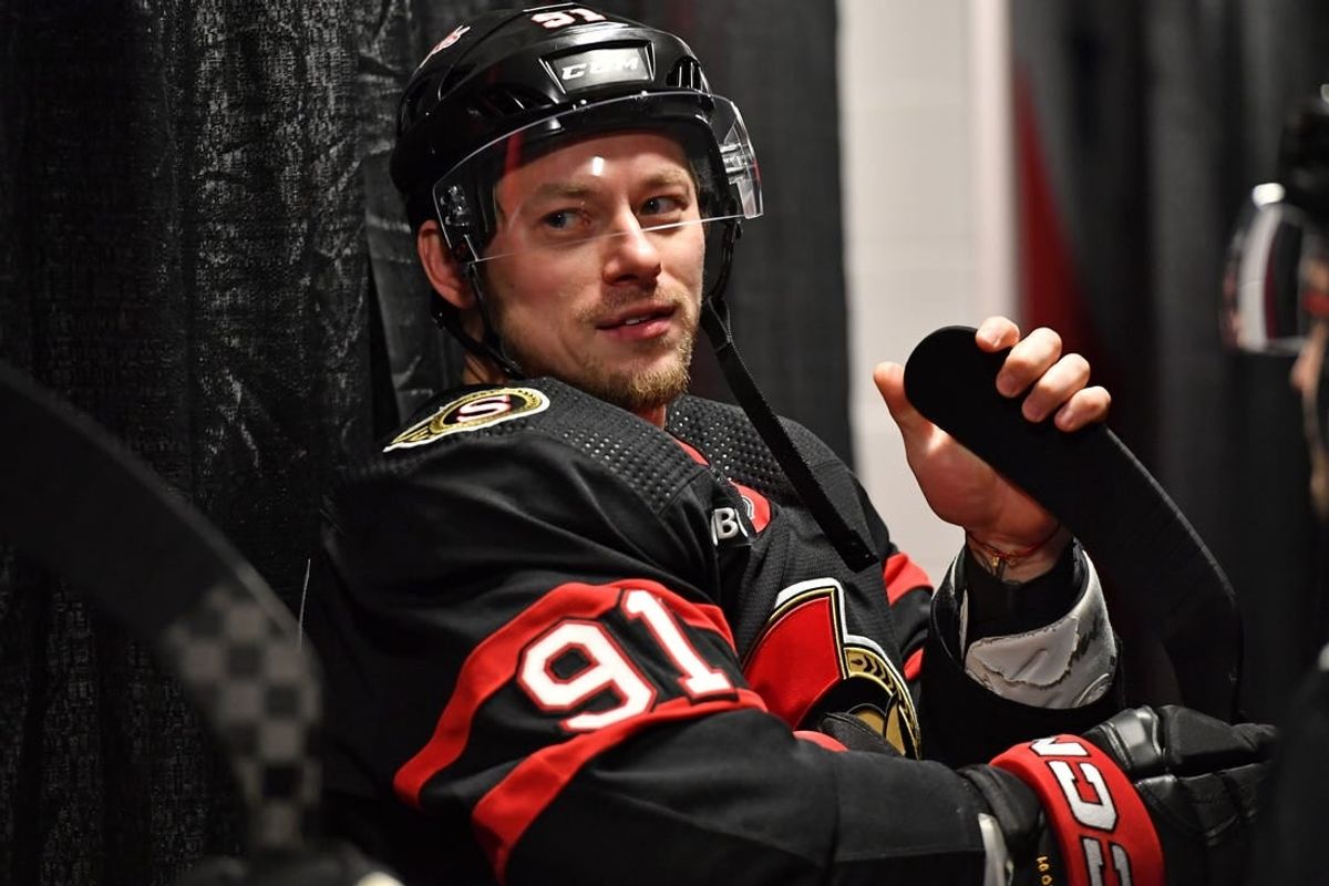 Mar 2, 2024; Philadelphia, Pennsylvania, USA; Ottawa Senators right wing Vladimir Tarasenko (91) in the tunnel before warmups against the Philadelphia Flyers at Wells Fargo Center.