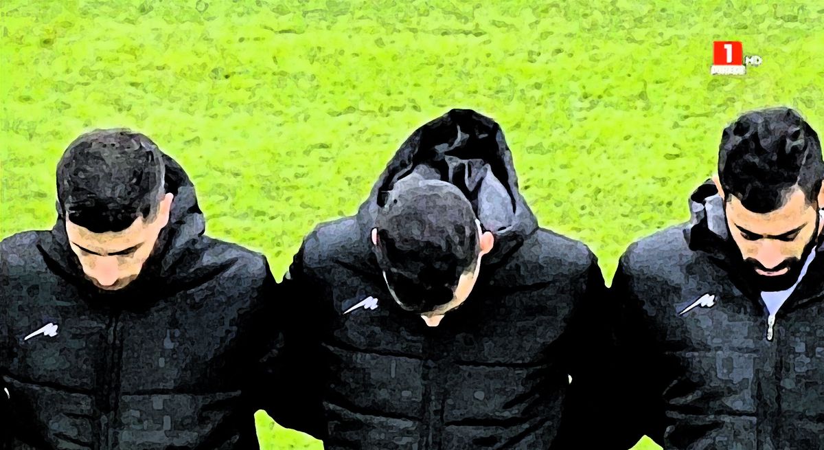Players showing solidarity