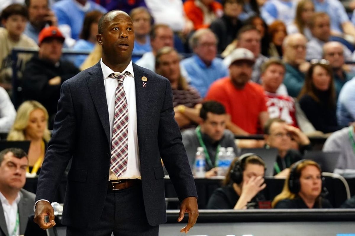 Mar 8, 2023; Greensboro, NC, USA; Boston College Eagles head coach Earl Grant looks on as his team takes on North Carolina Tar Heels during the first half of the second round of the ACC tournament at Greensboro Coliseum.