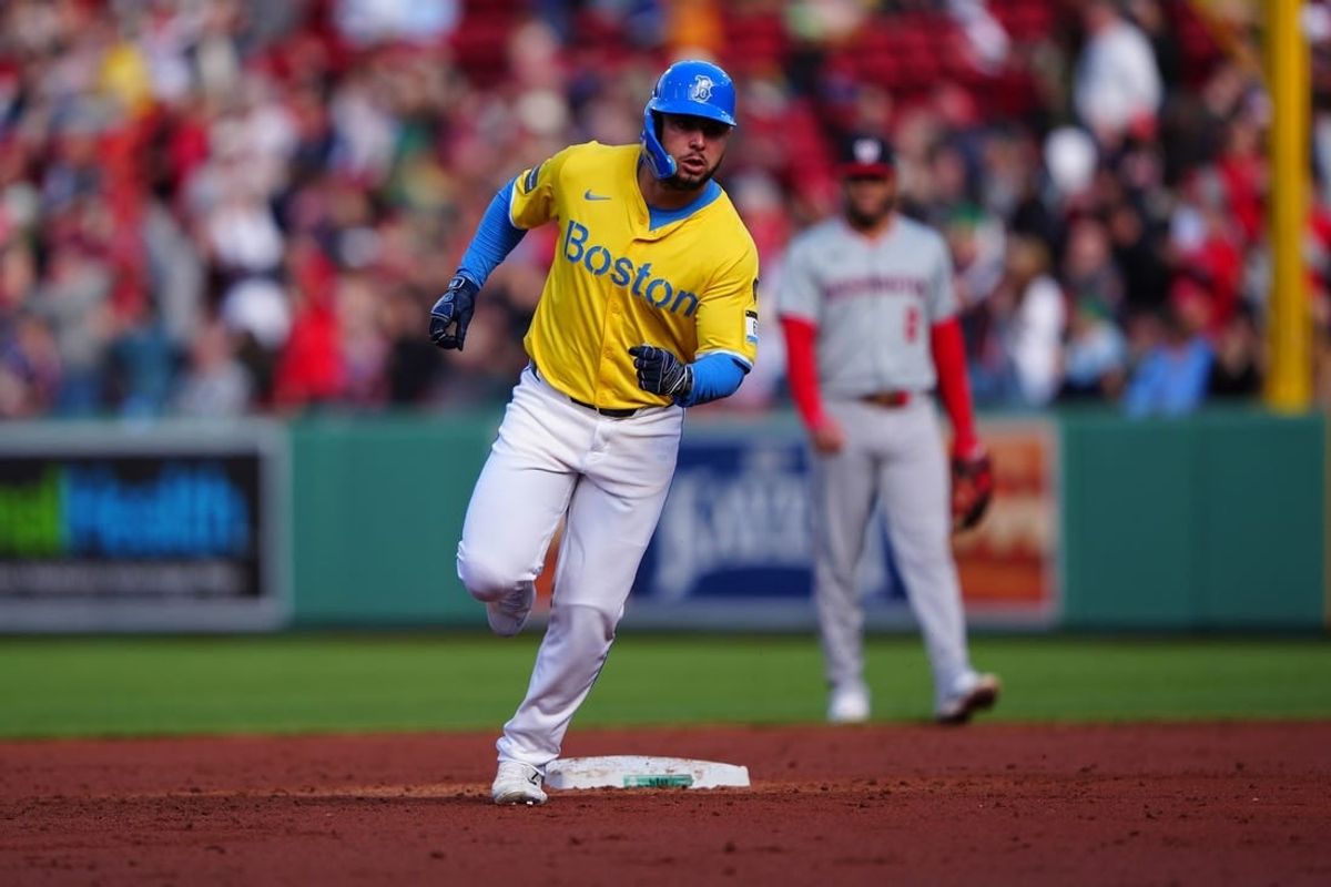 May 11, 2024; Boston, Massachusetts, USA; Boston Red Sox right fielder Wilyer Abreu (52) rounds the bases after hitting a home run against the Washington Nationals during the third inning at Fenway Park.