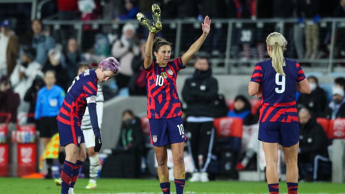 USWNT’s Carli  Lloyd    waves  to  fans  after  she  was  substituted  for  the  final  time  as  a  member  of  the  US  Women’s  National  Team  against  Korea  Republic  in  the  second  half  of  the  game  at  Allianz  Field  on  October  26,  2021.