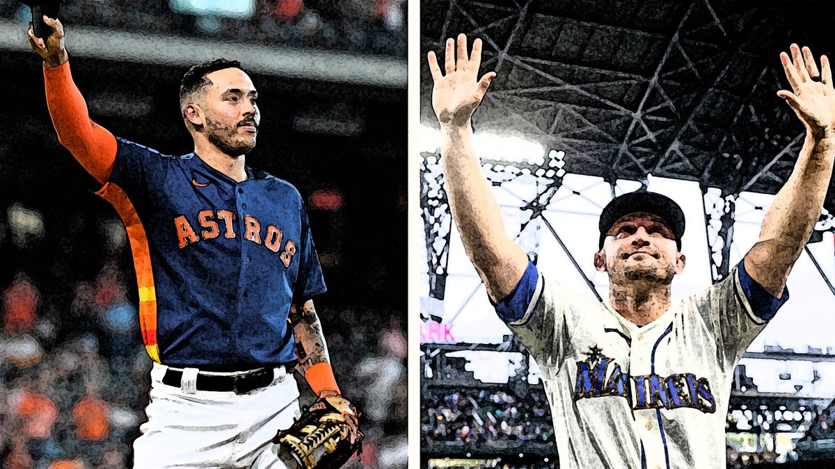 Looks like Carlos Correa (l.) and Kyle Seager are moving on from the Astros and Mariners, respectively.